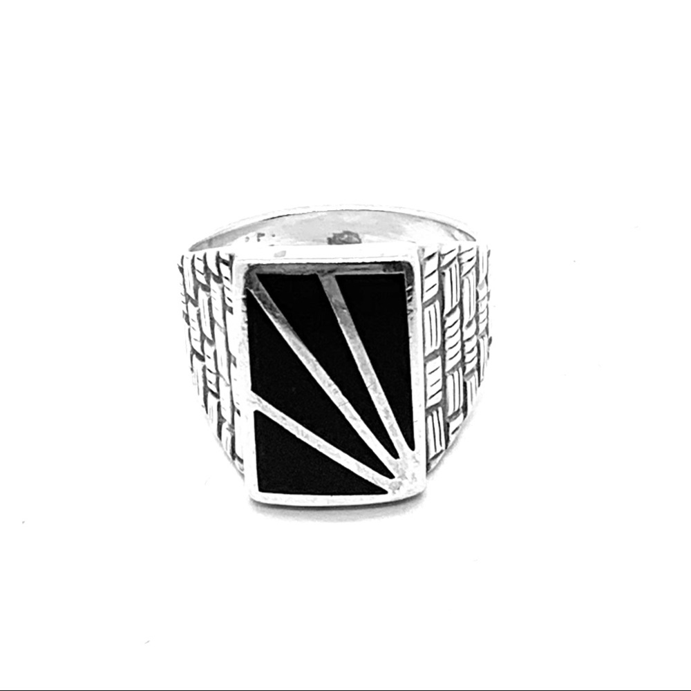 Navajo onyx Ring , Sterling Silver Size 10